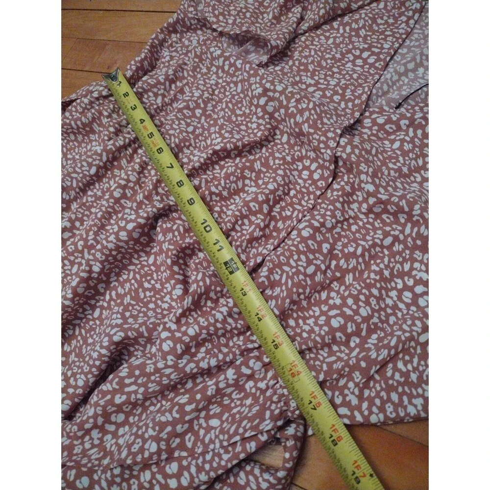 In' Voland Mauve Flouncy Faux Wrap High Low Dress Size 16 - Picture 6 of 7